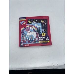 Mudpuppy Magical Unicorn - Tri Fold Magnetic Puzzles Featuring‎ Two 20 Piece ...